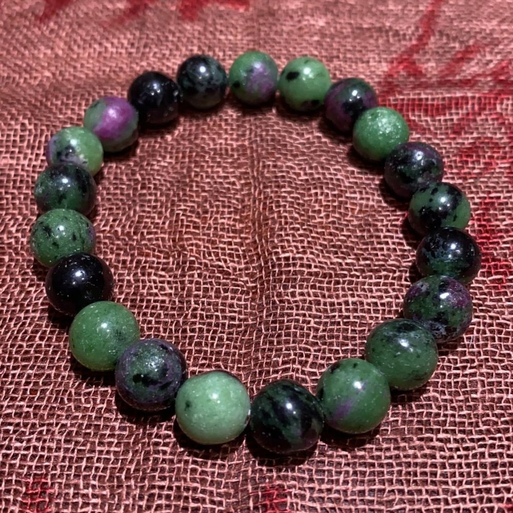 8MM Ruby Zoisite Bead Bracelet